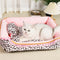 Pink Leopard Print Removable And Washable All-Season Princess Pet Bed