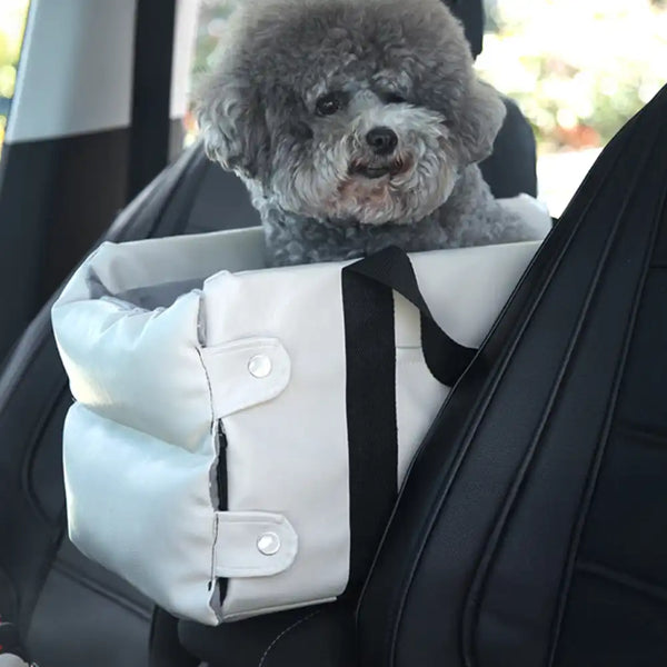 Portable Travel Faux Leather Waterproof Center Console Pet Car Seat
