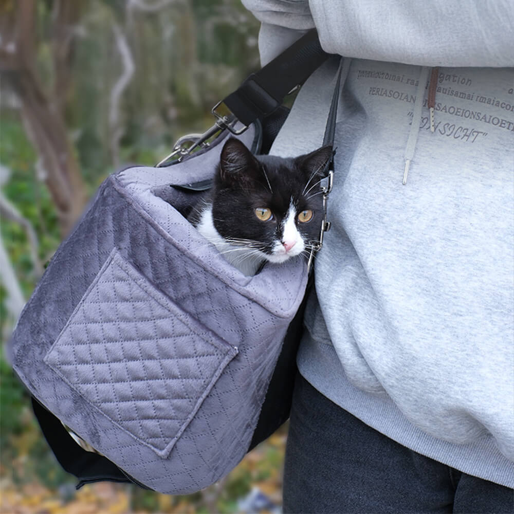 Soft Velvet Quilted Multifunctional Center Console Dog Car Seat