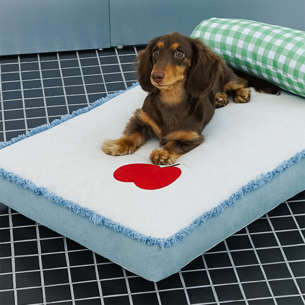 Spacious Durable Denim Dog & Cat Mat with Detachable Pillow