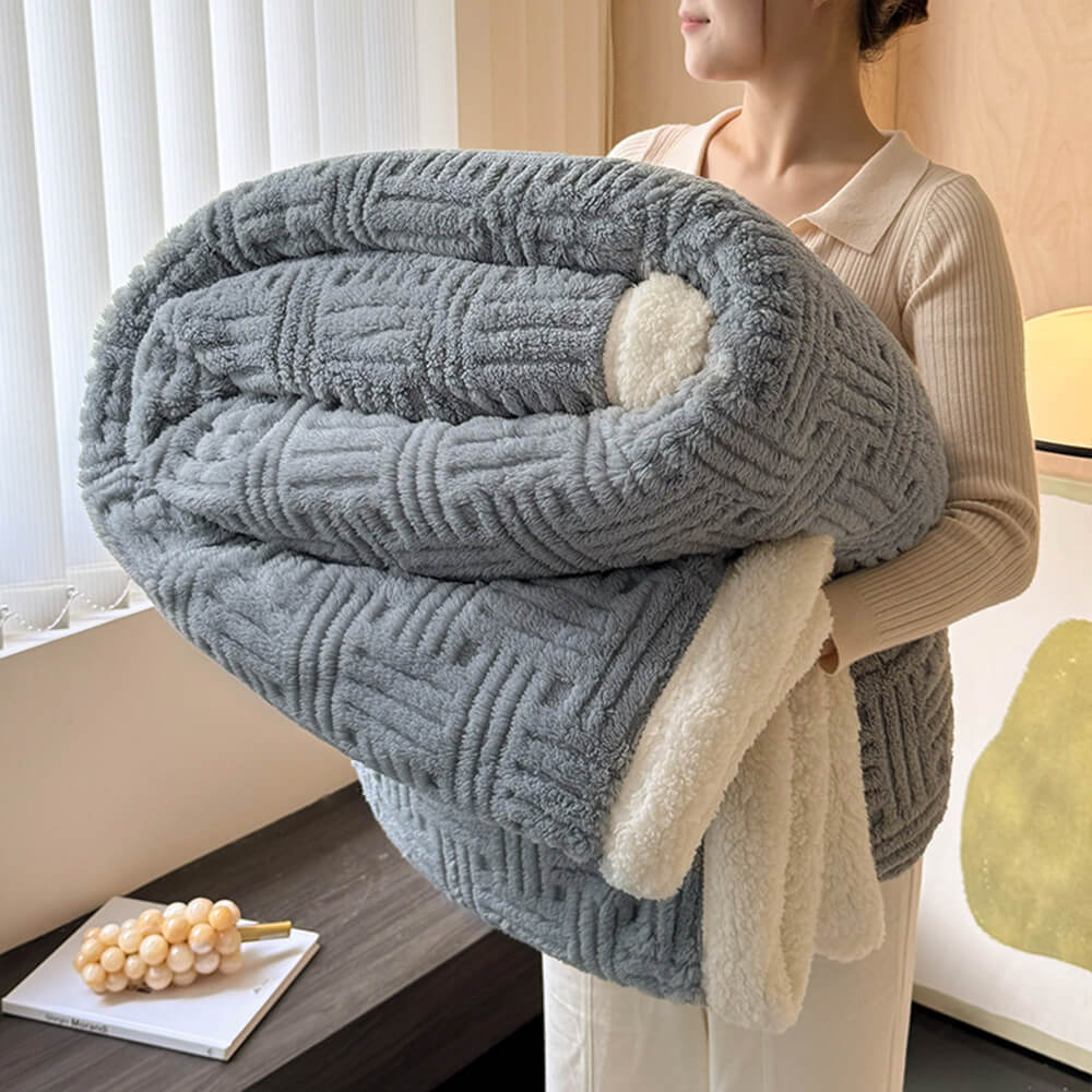 Ultra-Soft Dual-Sided Warm Jacquard Comfort Multi-Functional Blanket