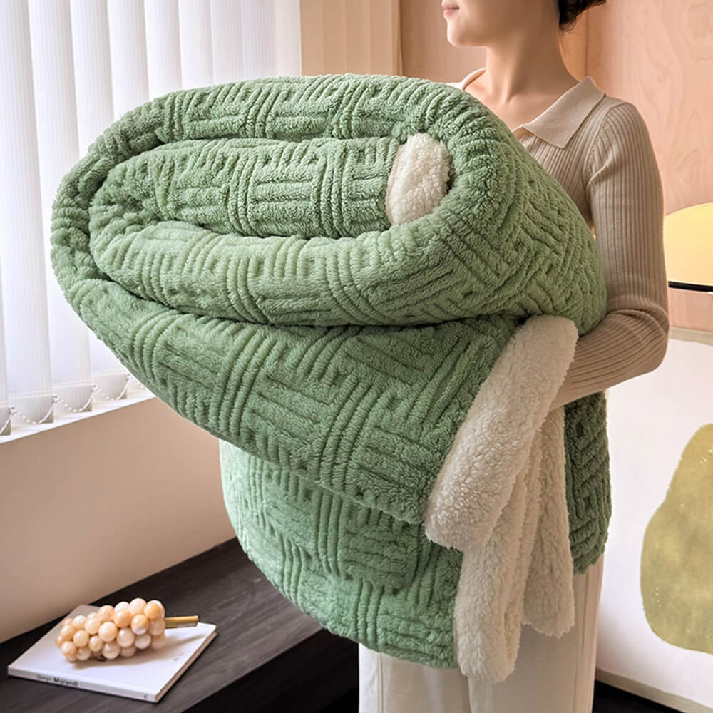 Ultra-Soft Dual-Sided Warm Jacquard Comfort Multi-Functional Blanket