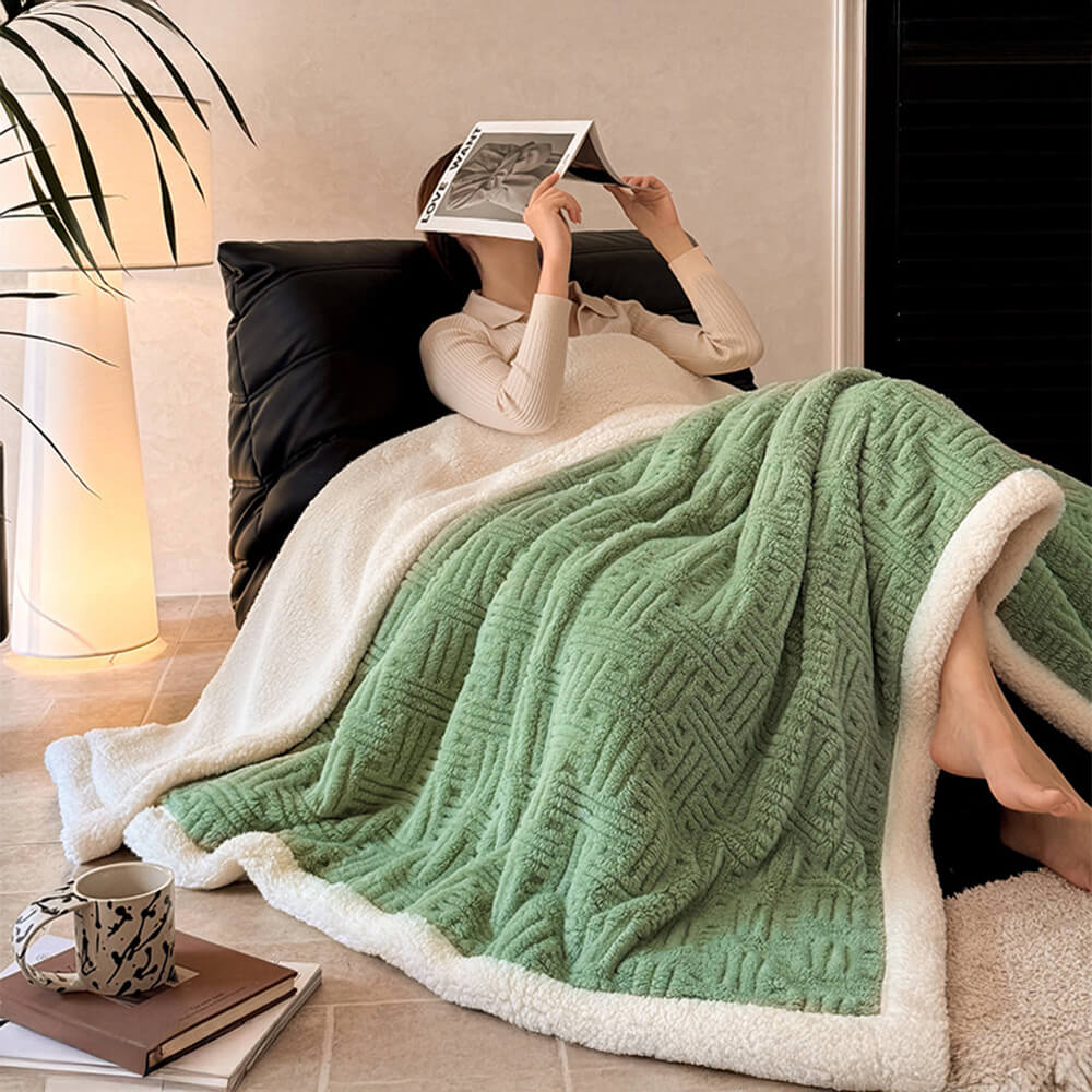 Ultra-Soft Dual-Sided Warm Jacquard Comfort Multi-Functional Blanket