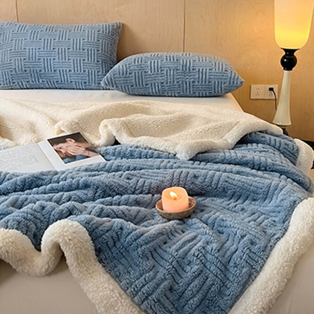 Ultra-Soft Dual-Sided Warm Jacquard Comfort Multi-Functional Blanket