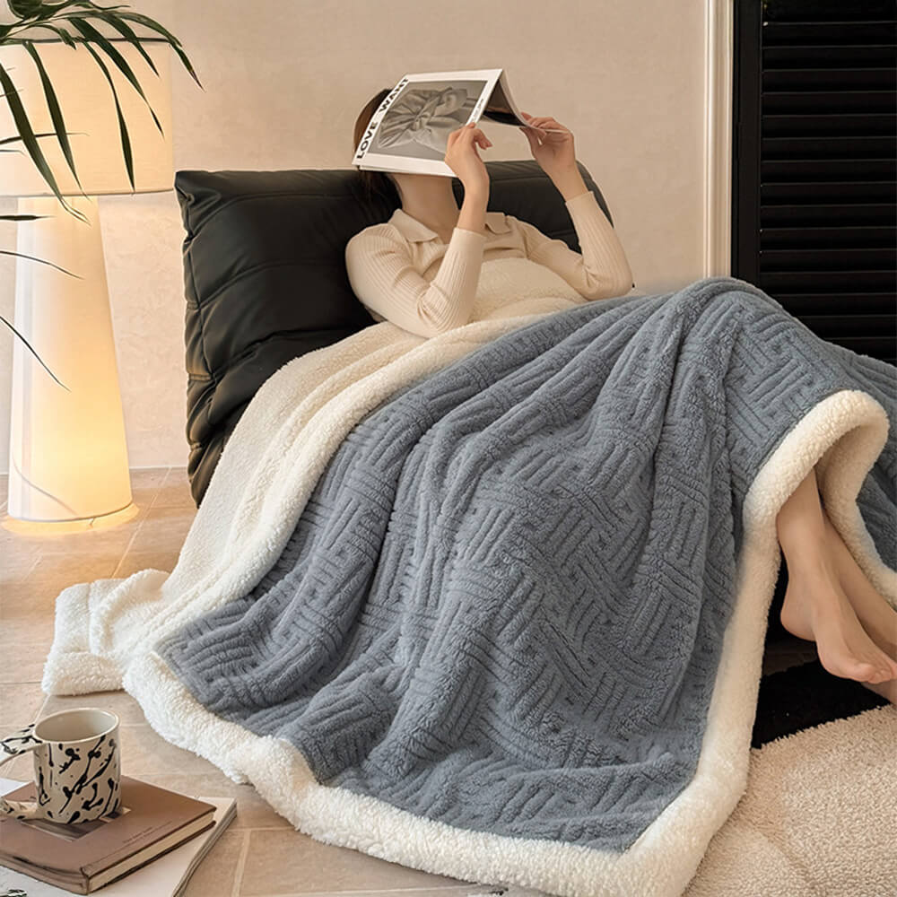 Ultra-Soft Dual-Sided Warm Jacquard Comfort Multi-Functional Blanket