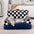 Vintage Checkered Washable Cozy Support Calming Dog & Cat Sofa Bed