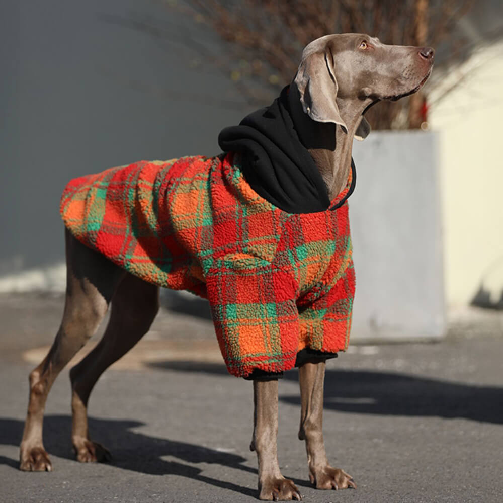 Vintage Leisure Square Striped Warm Dog Hoodie