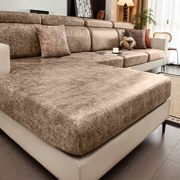 Vintage Waterproof Faux Leather Stretch Magic Couch Cover