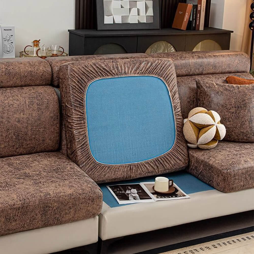 Vintage Waterproof Faux Leather Stretch Magic Couch Cover