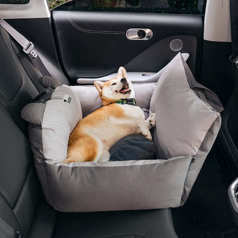 Cama de segurança para carro com orelhas de urso e assento de carro para cachorro