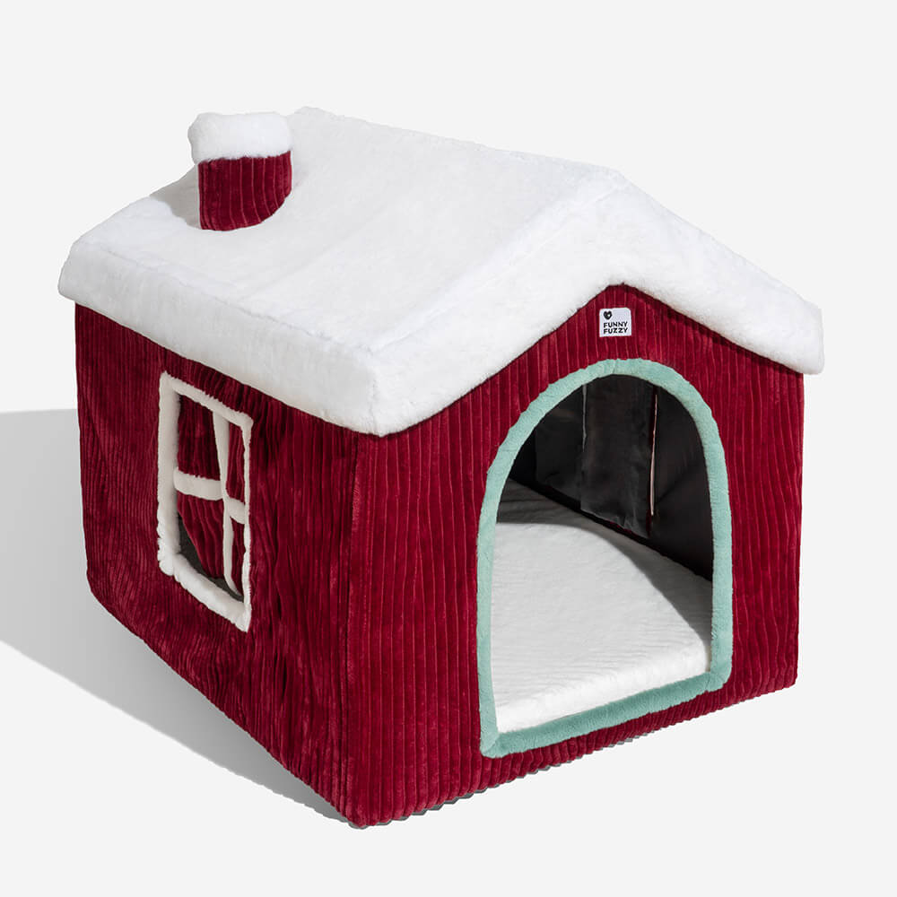 Casa de neve de gengibre para animais de estimação tenda removível grande casinha de cachorro