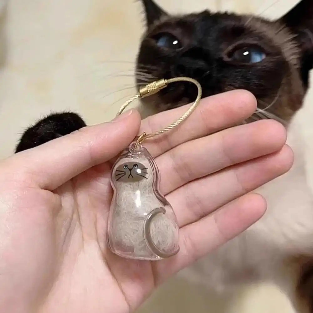 Multi-Pack Mini Pet Hair Capsule Keychain Charm for Dog & Cat Lovers