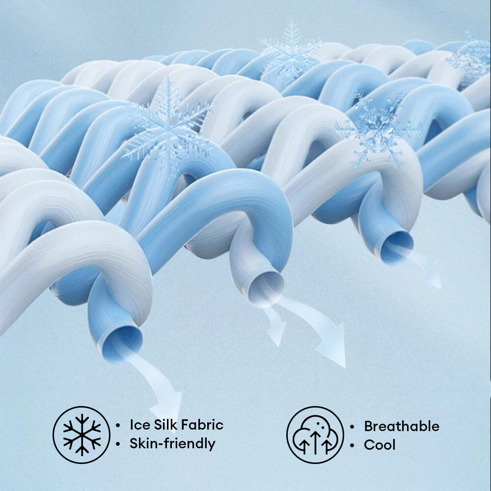 Ocean Series Ice Silk Breathable Cooling Dog Mat with Pillow