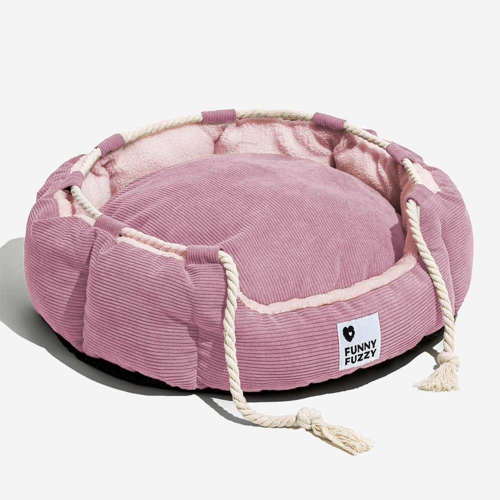 Cama divertida para animais de estimação com corda ajustável e resistente à mastigação para cães e gatos