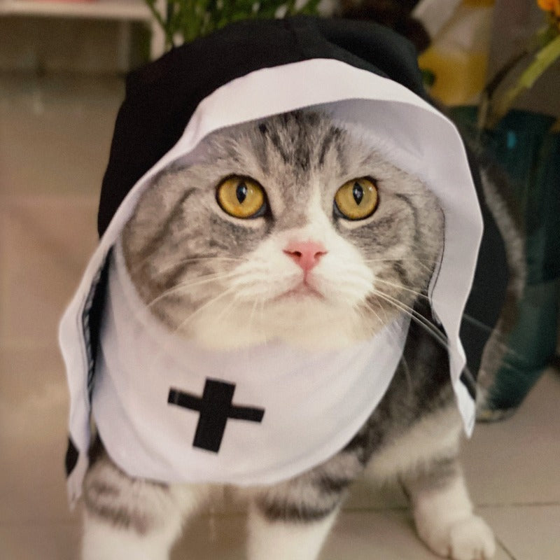 Halloween Nun Costume Funny Dog Headscarf