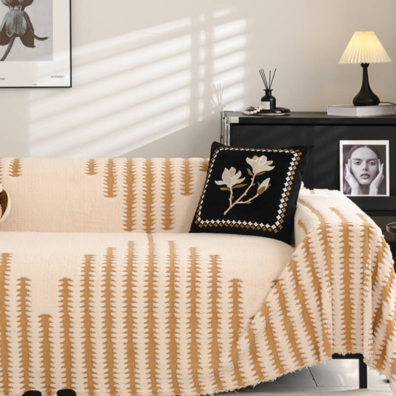 Homely Plush Sofa Cozy Anti-scratch Full Coverage Decoration Couch Cover