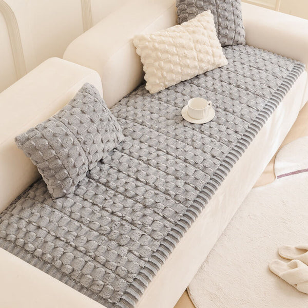 Honeycomb Plush Thickened Soft Sofa Decoration Pet Mat Couch Cover