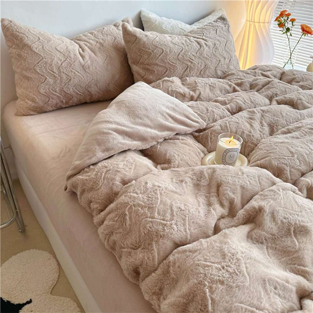 Wavy Textured Luxury Plush Bed Sheet Set