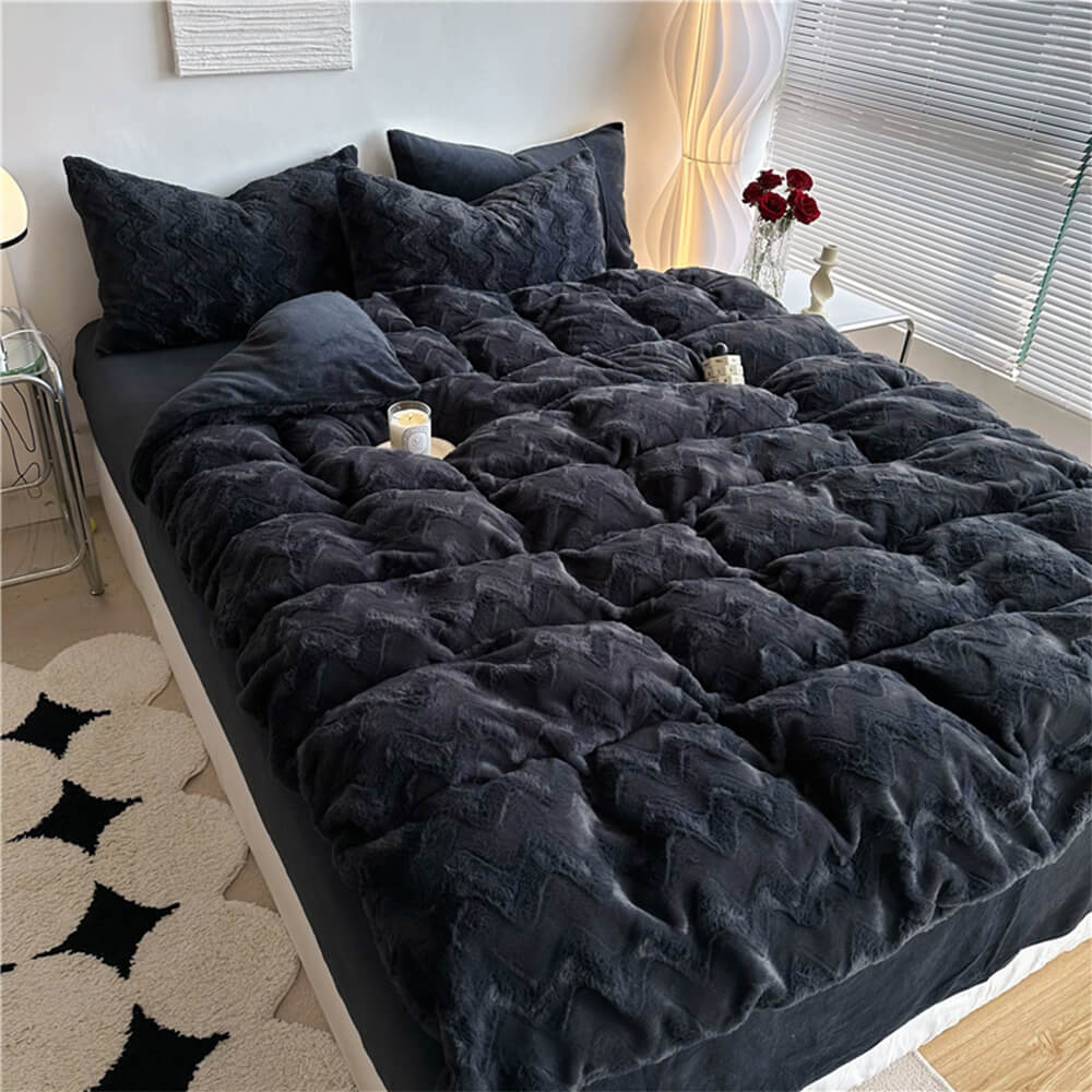 Wavy Textured Luxury Plush Bed Sheet Set