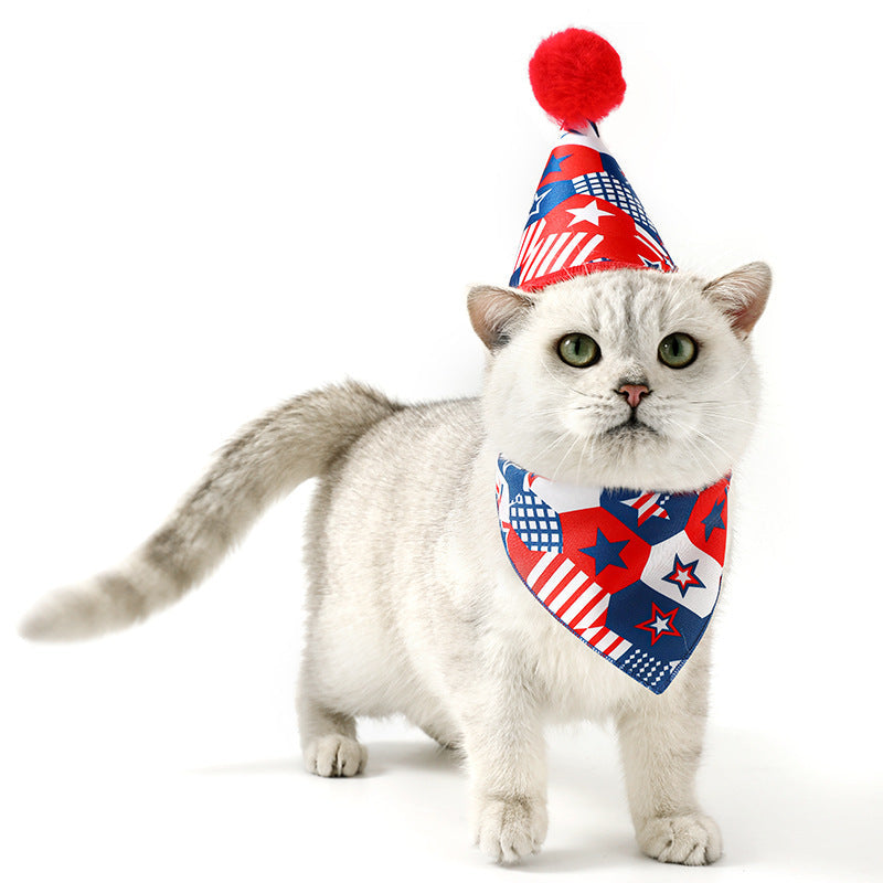 Pet Costumes American Flag Hat Tie And Bandana Set