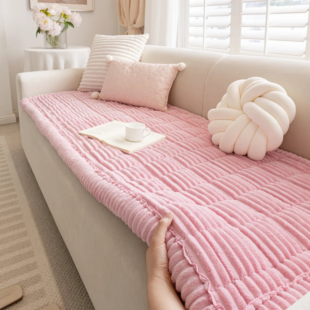 Lazy Soft Flannel Breathable Pet Mat Non-slip Couch Cover