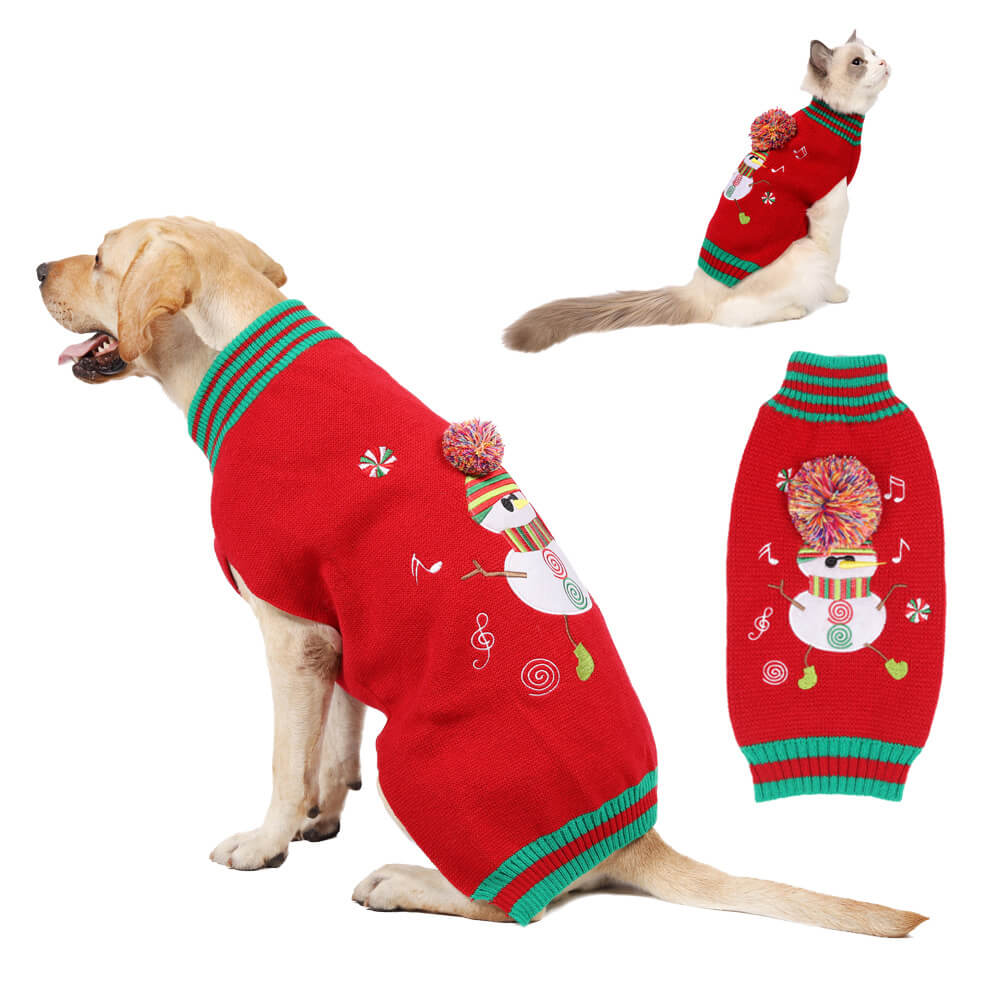 Christmas Reindeer Warm Turtleneck Dog Knit Sweater