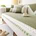 All-Season Water-resistant Anti-Scratch Soft Corduroy Couch Cover with Pom-Poms