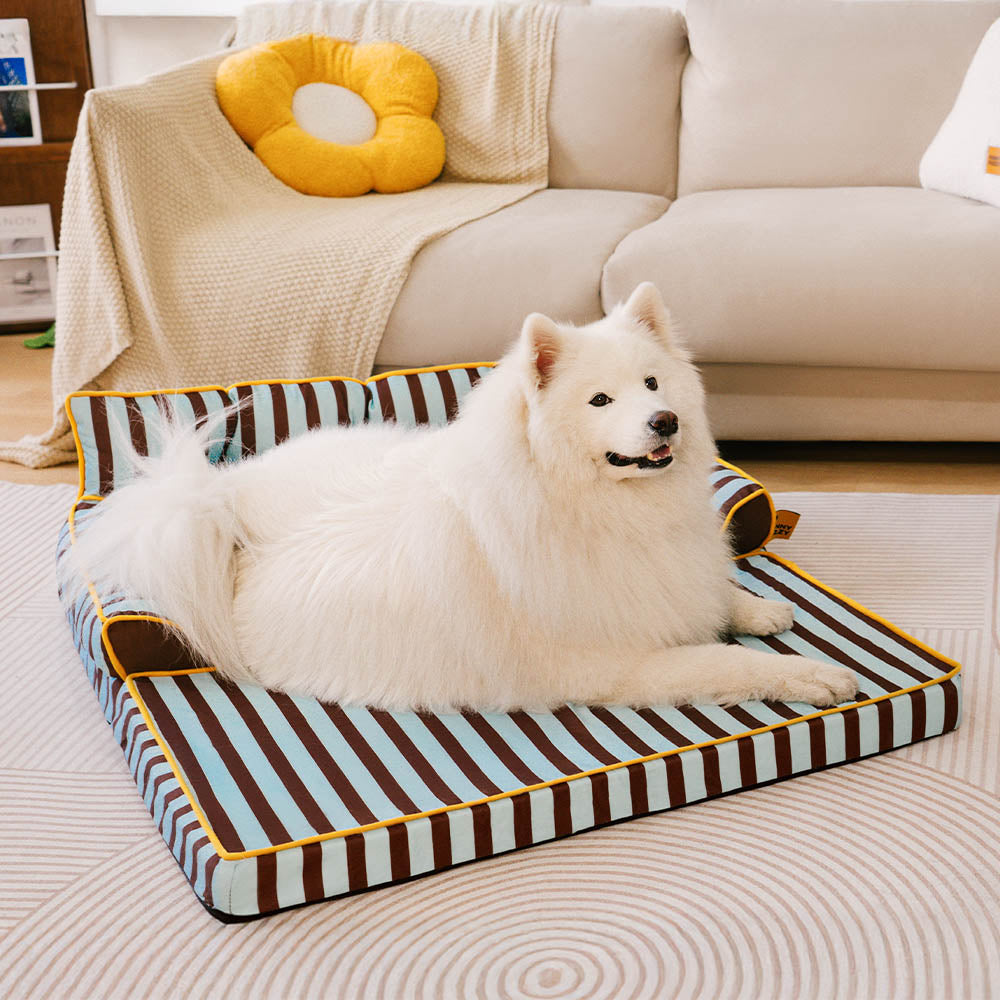 Stripe Waterproof Foldable Dog Sofa Bed - Sunny Siesta