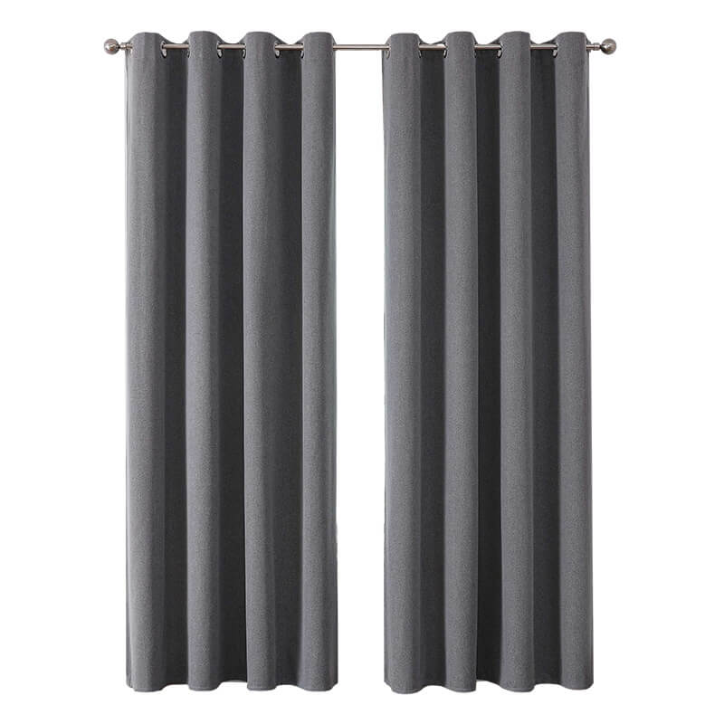 Waterproof Solid Color Linen Blend Blackout Curtains