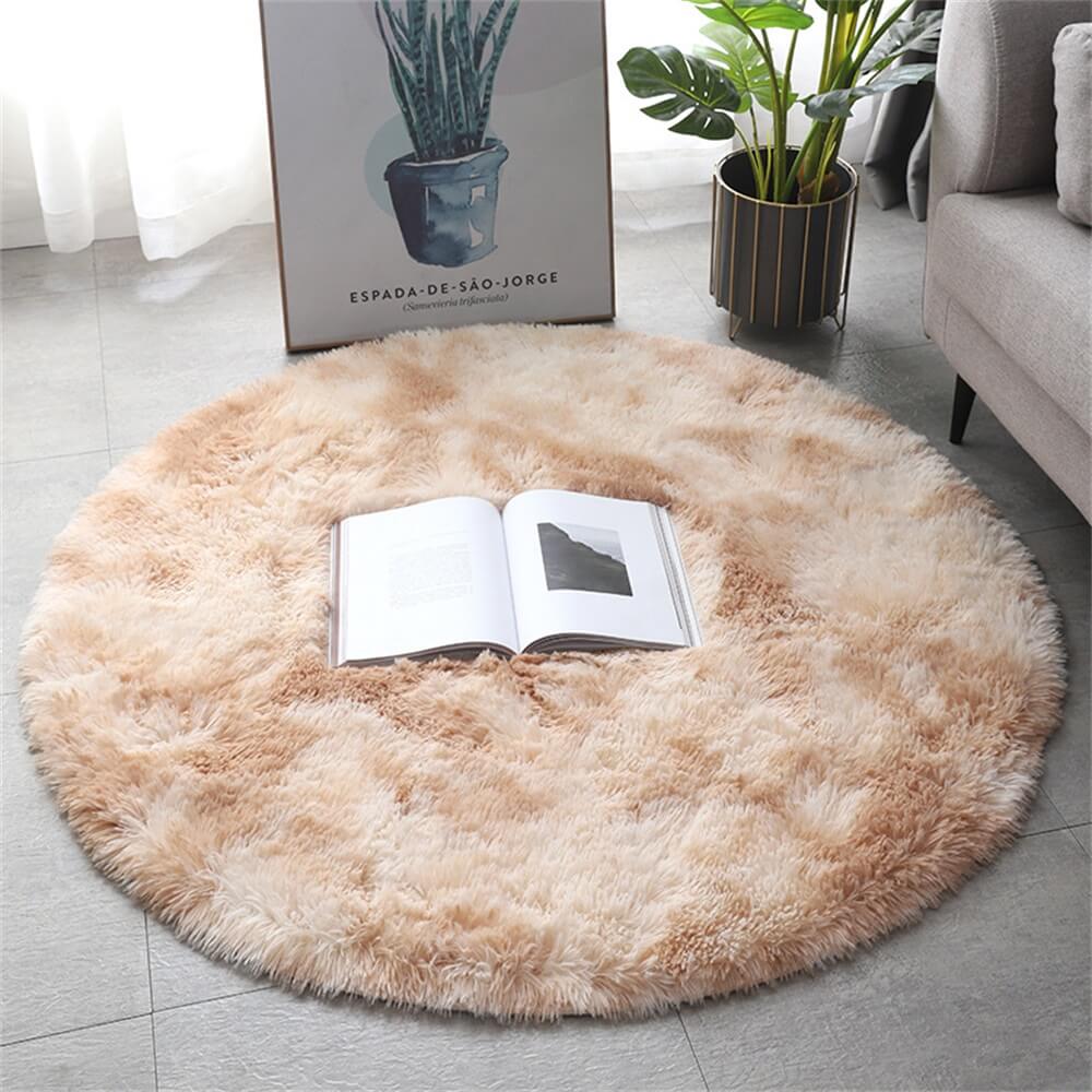 Tie-dye Simple Thickened Pile Round Carpet