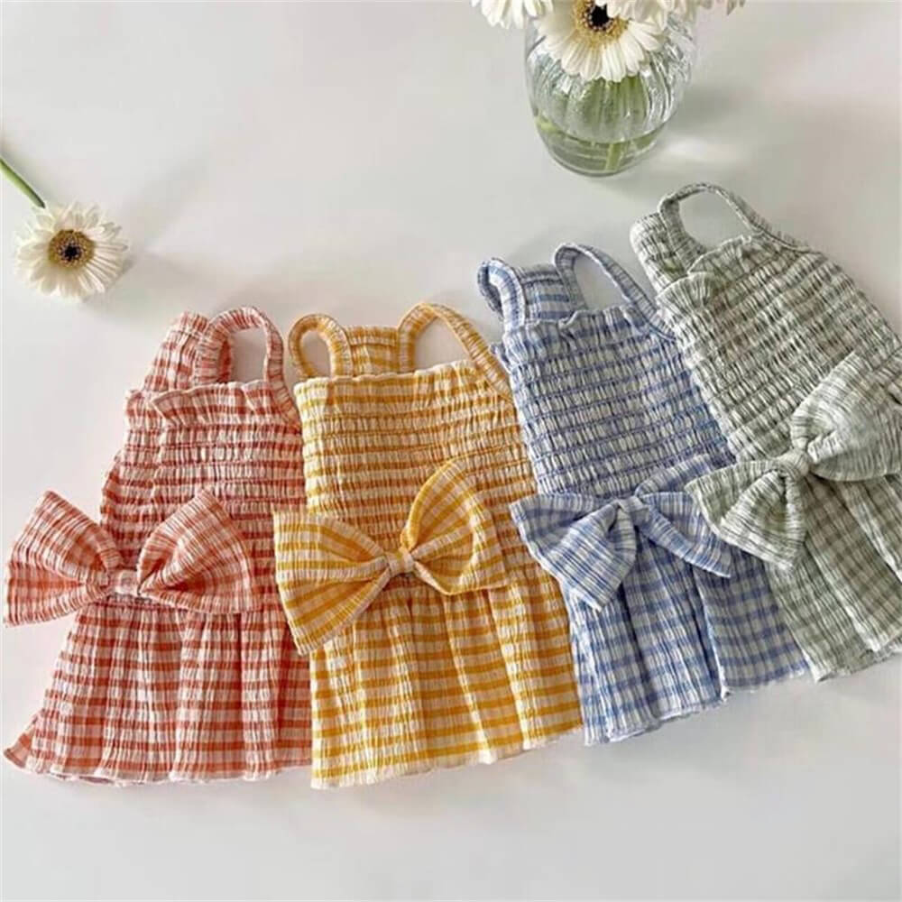 Gingham Bow Dog Dress – Lightweight and Perfect for Summer Days