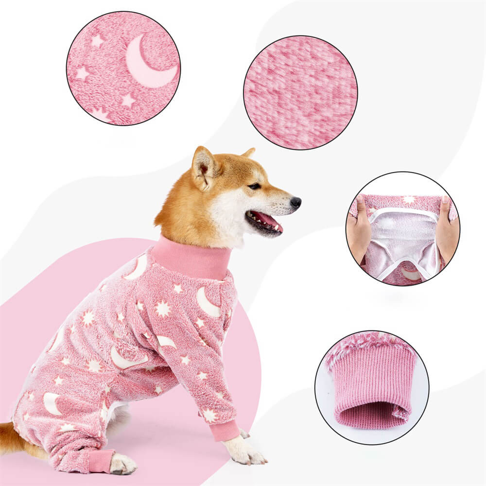 Soft and Cozy Moon & Stars Dog Pajamas - Perfect for Year-Round Comfort