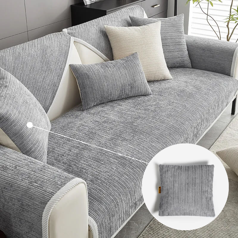 Simple Striped Chenille Pet Anti-scratch Couch Cover