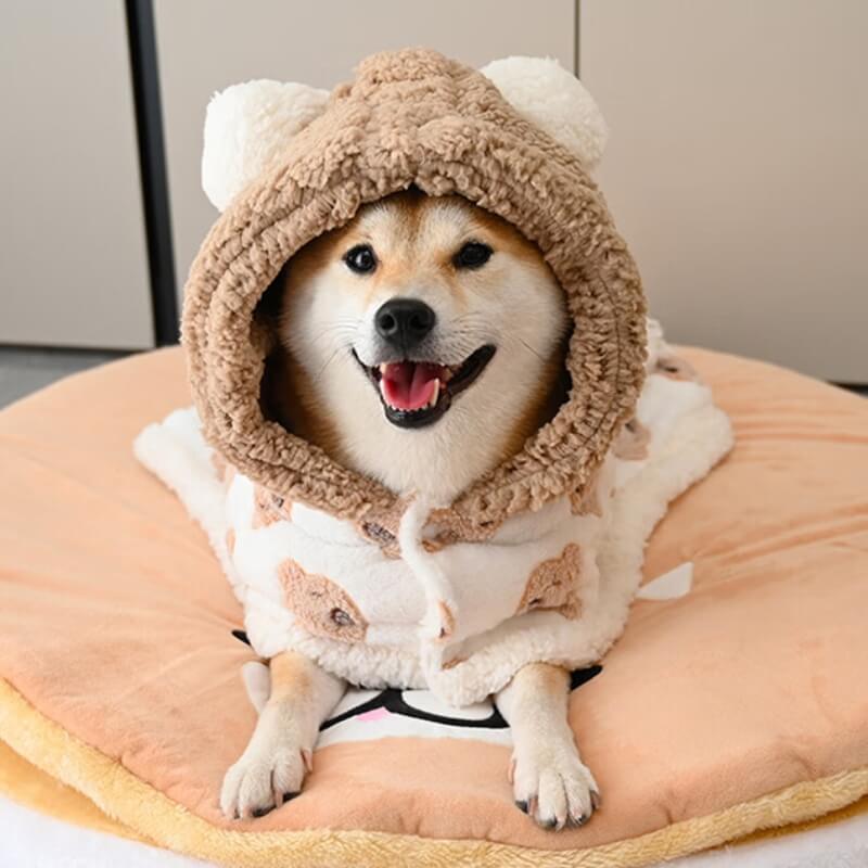 Capa de cachorro de lã de cordeiro urso roupas quentes