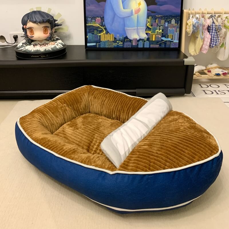 Cama para animais de estimação tipo barco, grande espaço, confortável, cama para cães e gatos