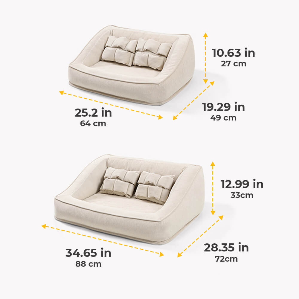 Comfort Orthopedic Dog Sofa Bed Waterproof Stainproof with Pillow