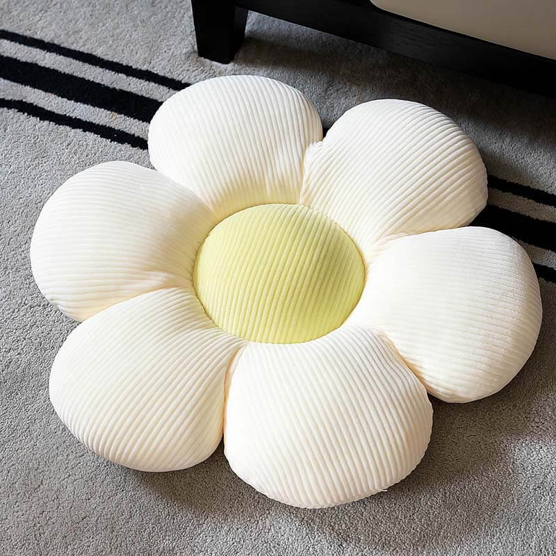 Almofadas de sofá em formato de flor e decoração de quarto