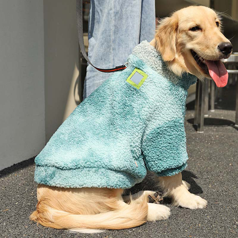 Casacos de jaqueta peludo tie-dye para cachorro