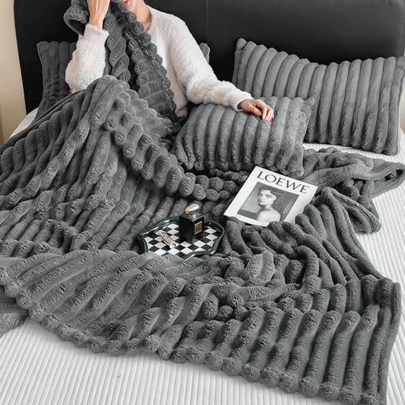 Cobertor de pelúcia para sofá de imitação de coelho quente cobertor para cachorro