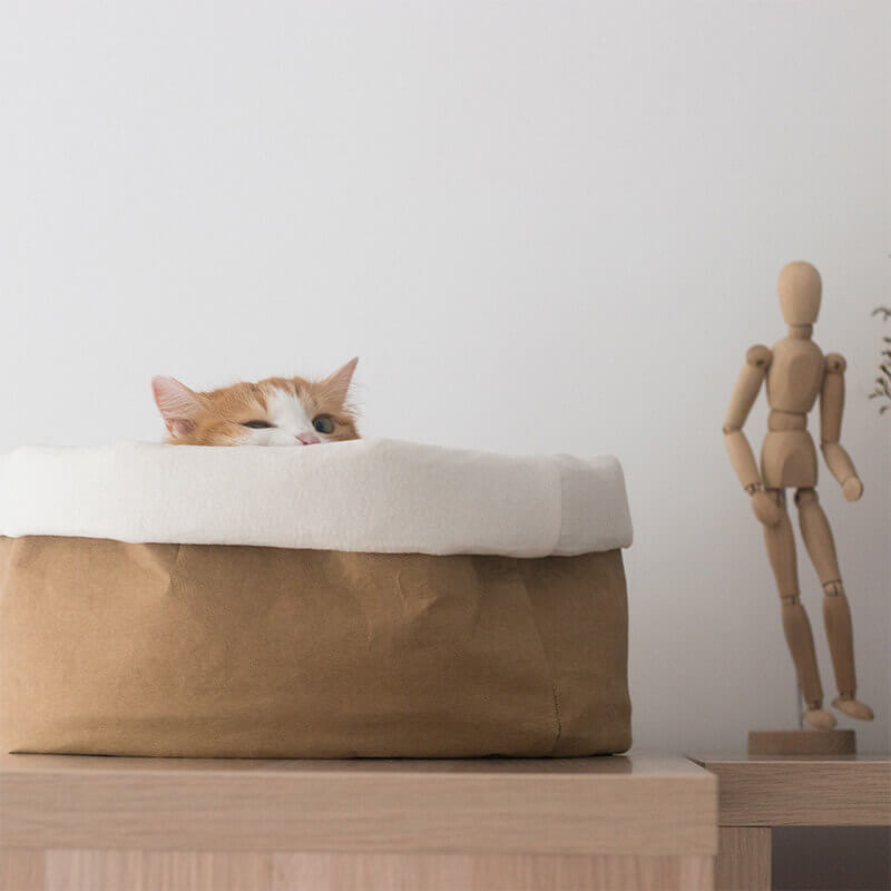 Cama de cesta de gato de papel Kraft lavável