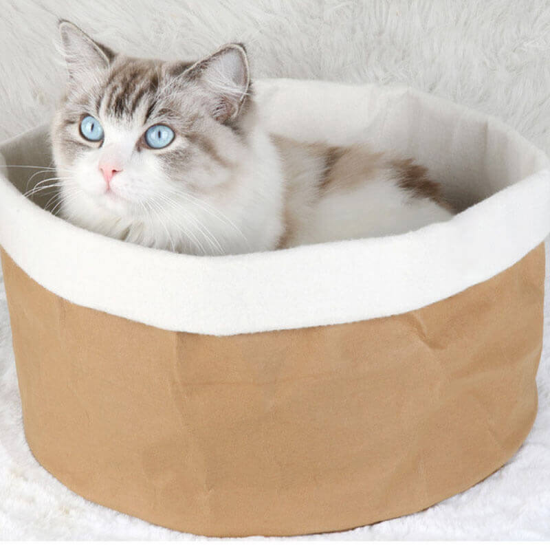 Cama de cesta de gato de papel Kraft lavável
