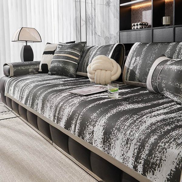 Flowing Cloud Pattern Ice Silk Durable Non-Slip Couch Cover