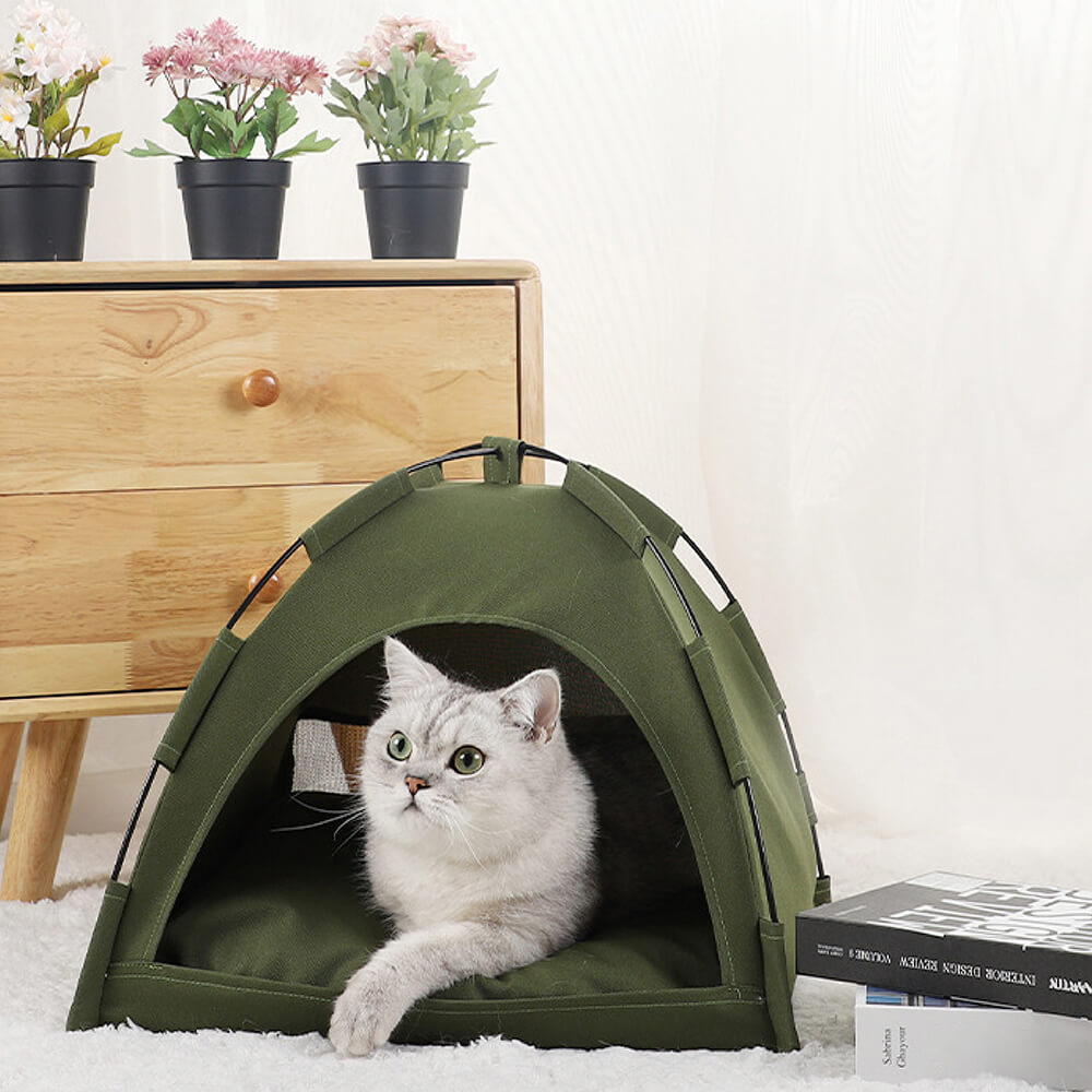 Cama dobrável para acampamento interno para gatos