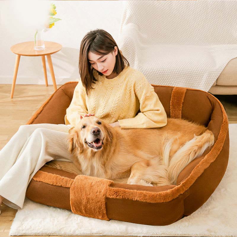 Sofá-cama vintage grande e aconchegante para cachorro