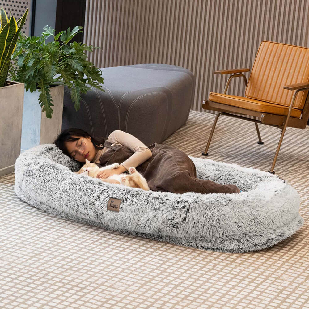 Cama humana super grande luxuosa para cachorro com cobertura macia super para animais de estimação