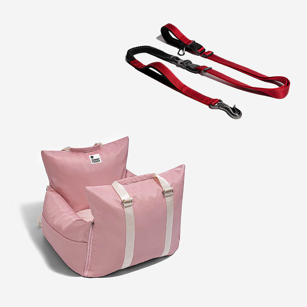 Cama de assento de carro para cachorro de primeira classe com coleira multifuncional de mãos livres com cinto de segurança