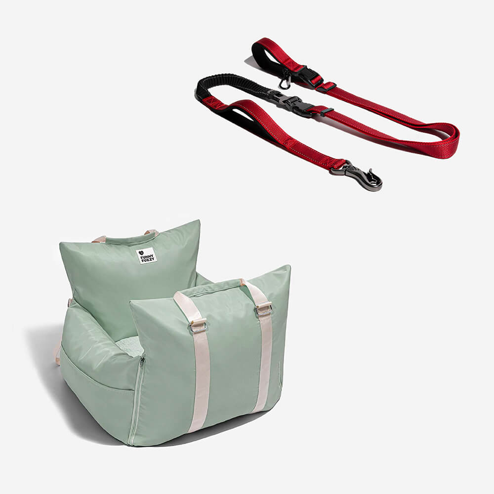 Cama de assento de carro para cachorro de primeira classe com coleira multifuncional de mãos livres com cinto de segurança